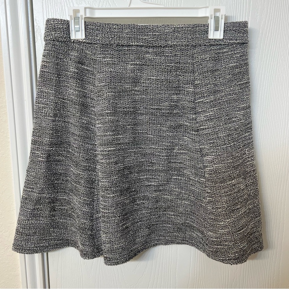 LOFT Mini & Short Skater Skirt, Gray, Cotton, Stretch Waist, Women's Size M - Picture 3 of 8